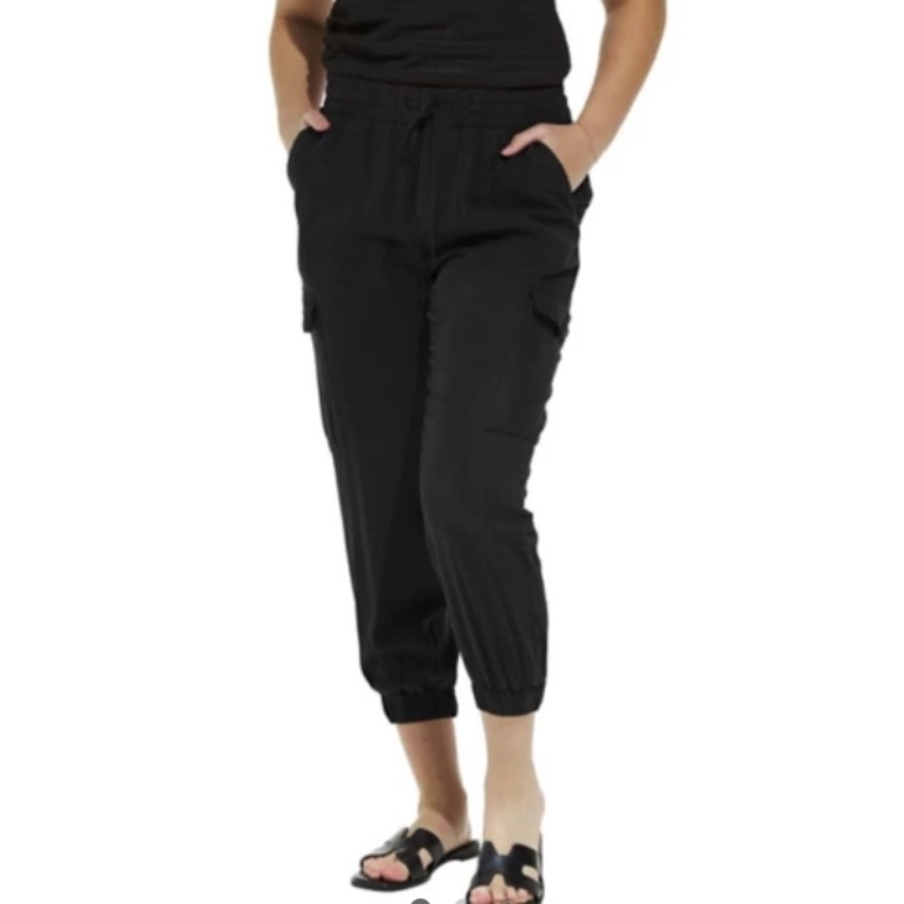 NWT DRESS FORUM Washed Jogger Cargo Pants in Black Size Small NEW WITH TAGS